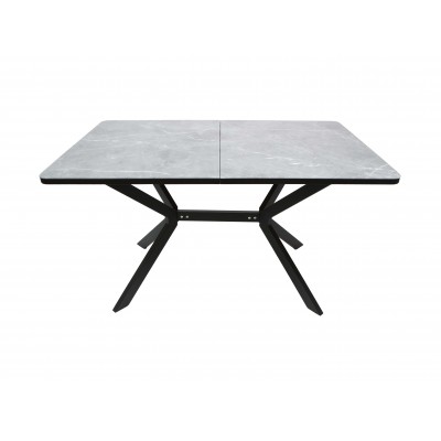 Стол ВВР Миллер Мрамор серый/черный №7, стекло ф/п 120-160/80